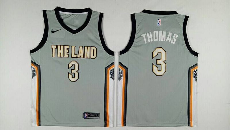 Men Cleveland Cavaliers 3 Thomas Grey City Edition Nike NBA Jerseys